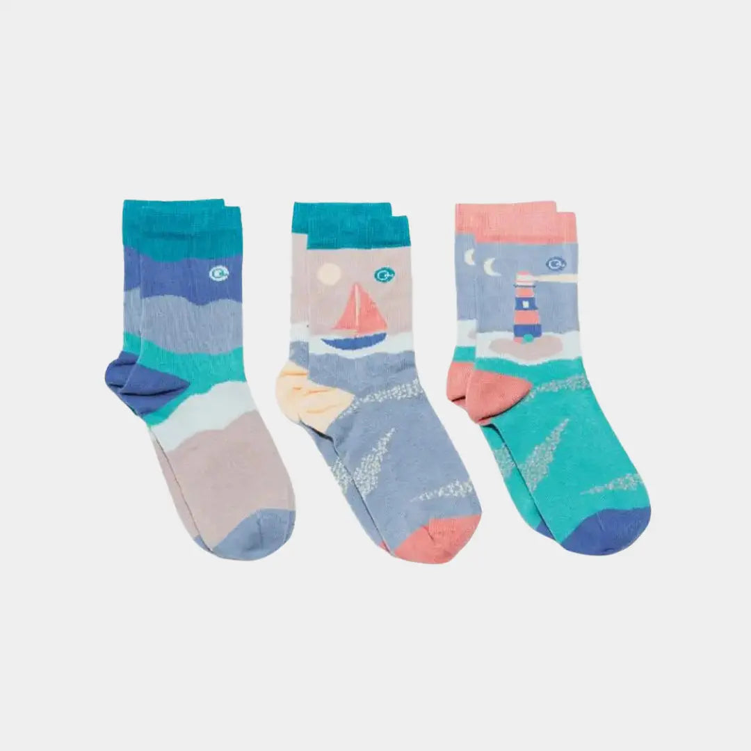 Mixed Patterns Kids Socks (3-pack) - 98% Organic Cotton