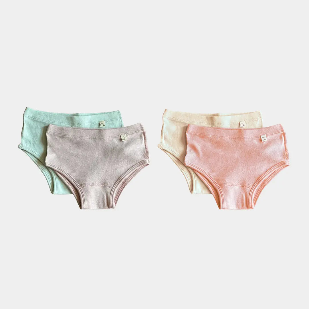 Organic Cotton Girls Underwear 4-Pack Bundle  Girls Boyshort Style  Underwear – Q for Quinn™