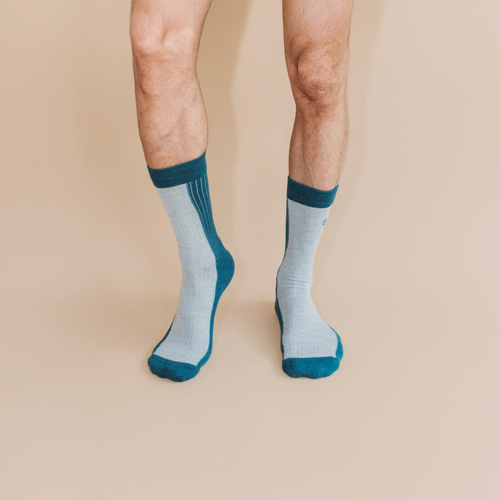 Merino Wool Midweight Adult Socks - Aqua