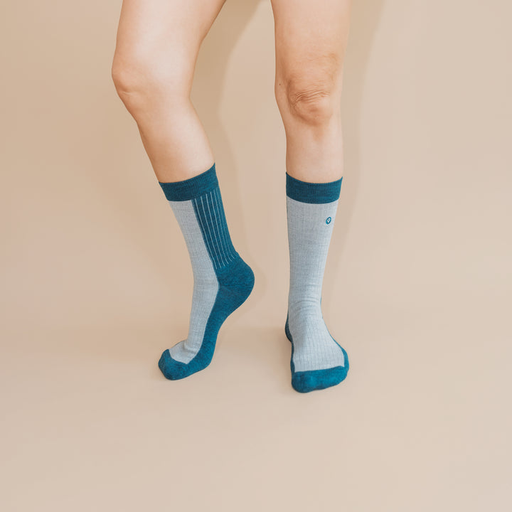 Merino Wool Midweight Adult Socks - Aqua