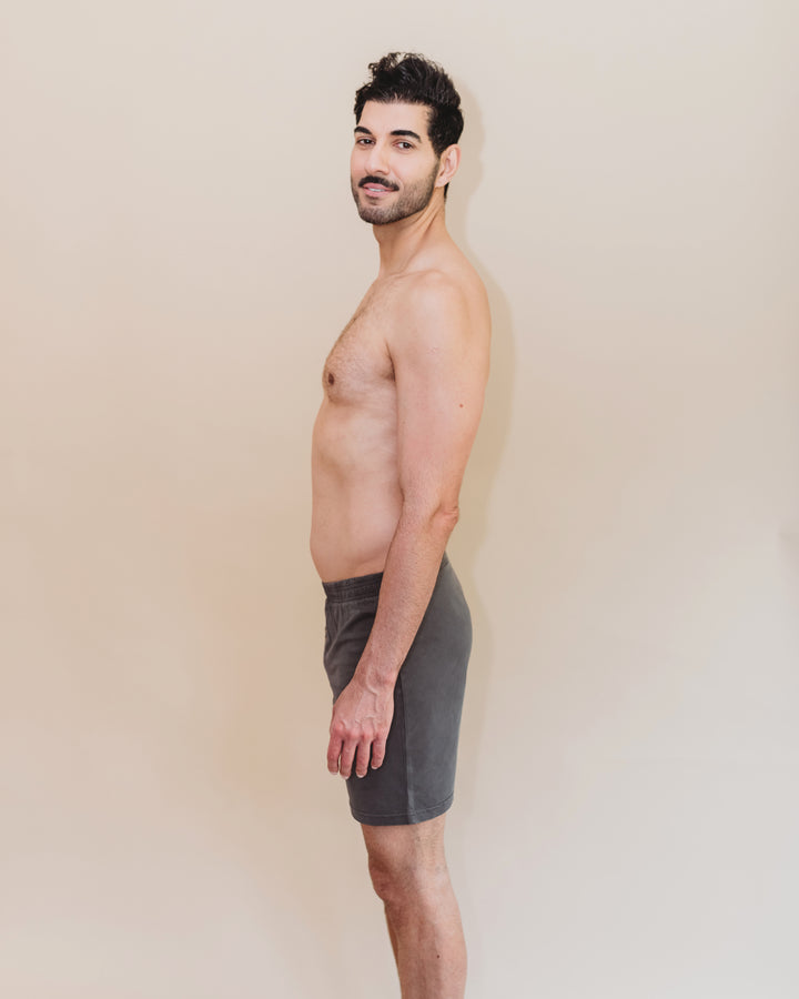 Everyday Knit Boxers - Natural, Plant Dyed - Ash - 100% Organic Cotton