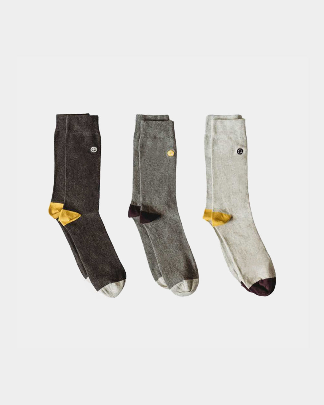 Mixed Patterns Adult Trouser Socks (3-pack) - 98% Organic Cotton