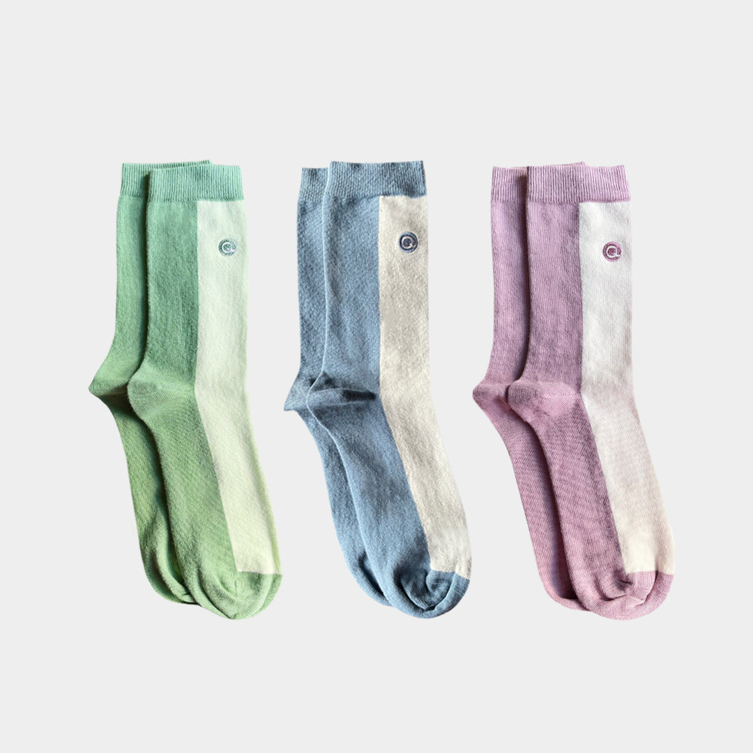 Mixed Patterns Adult Trouser Socks (3-pack) - 98% Organic Cotton