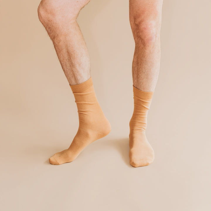 beige crew socks