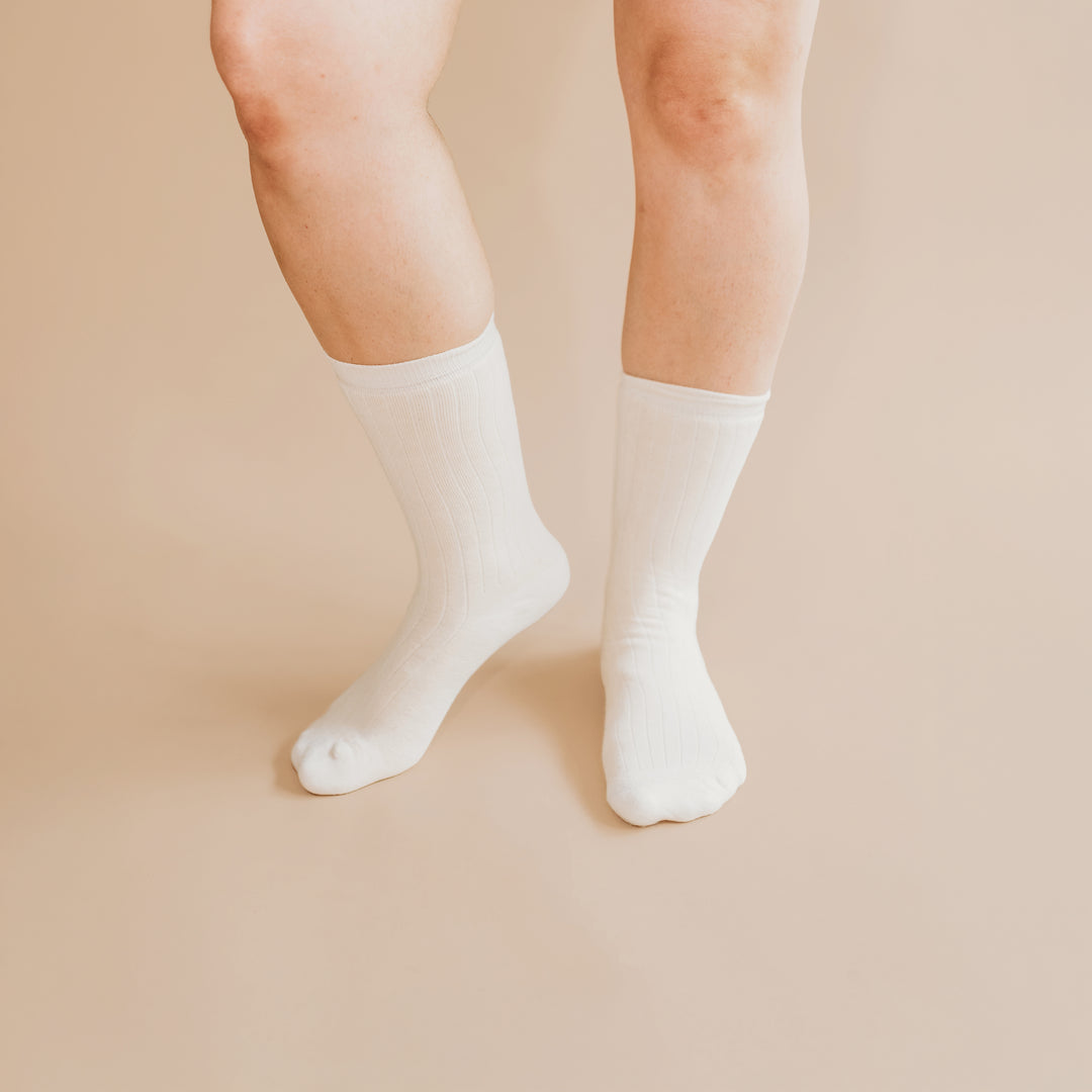 white heavyweight socks