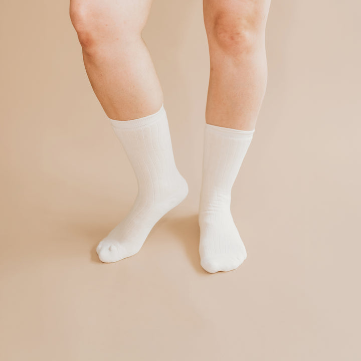 white heavyweight socks