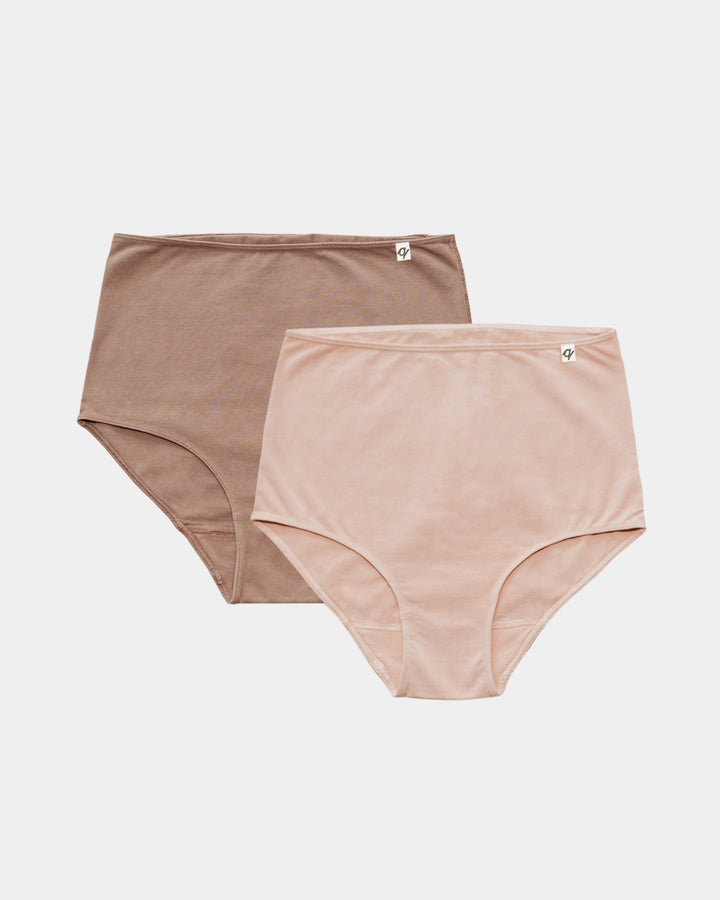 Women's High Waist Brief - Natural, Plant Dyes - 95% Organic Cotton