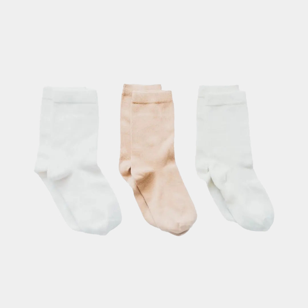 Pure (no dye) Kids' Socks - 98% Organic Cotton (3-pack)