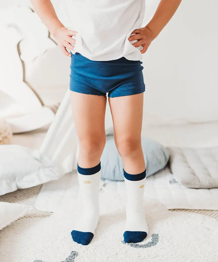 2-Pack Organic Cotton Girls Underwear- Sailor Stripes  Cotton Boyshort  Underwear for Girls – Q for Quinn™