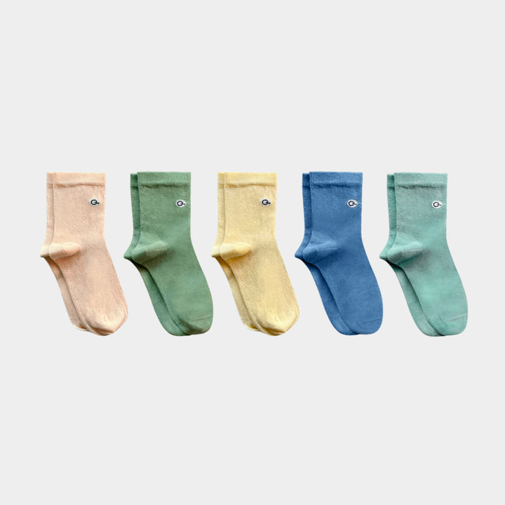 Organic Pastels Kids Socks (5 pairs) - 98% Organic Cotton