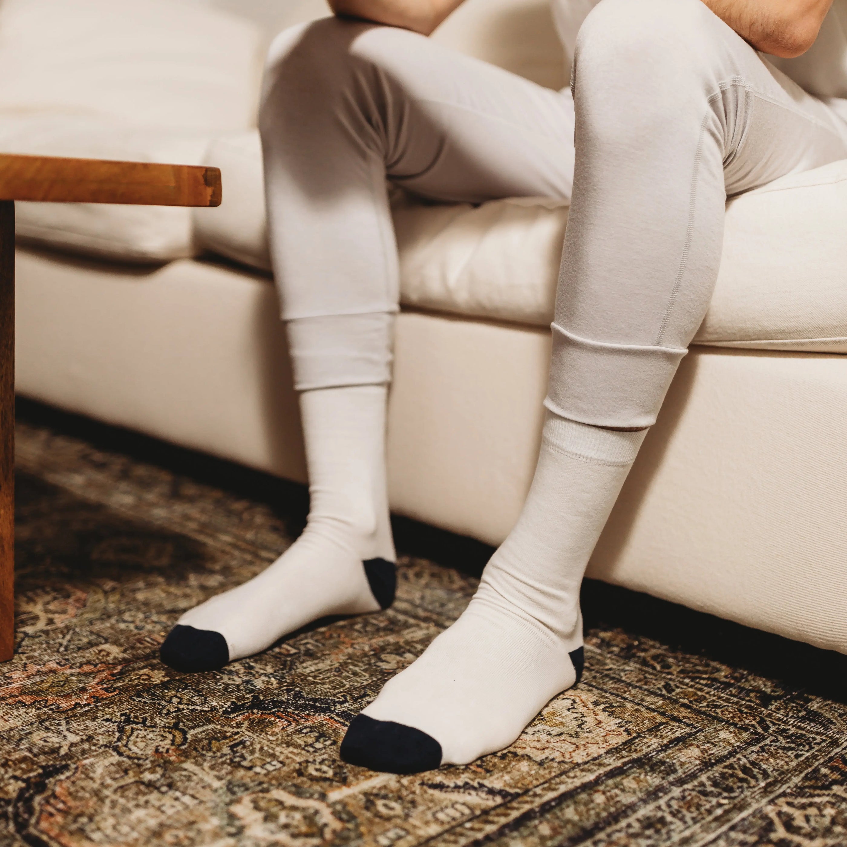 Classic pattern naturally dyed organic cotton socks • Made in Toronto –  East of Pine