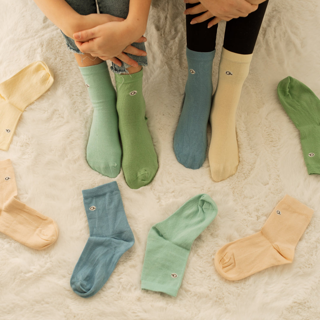 Organic Pastels Kids Socks (5 pairs) - 98% Organic Cotton